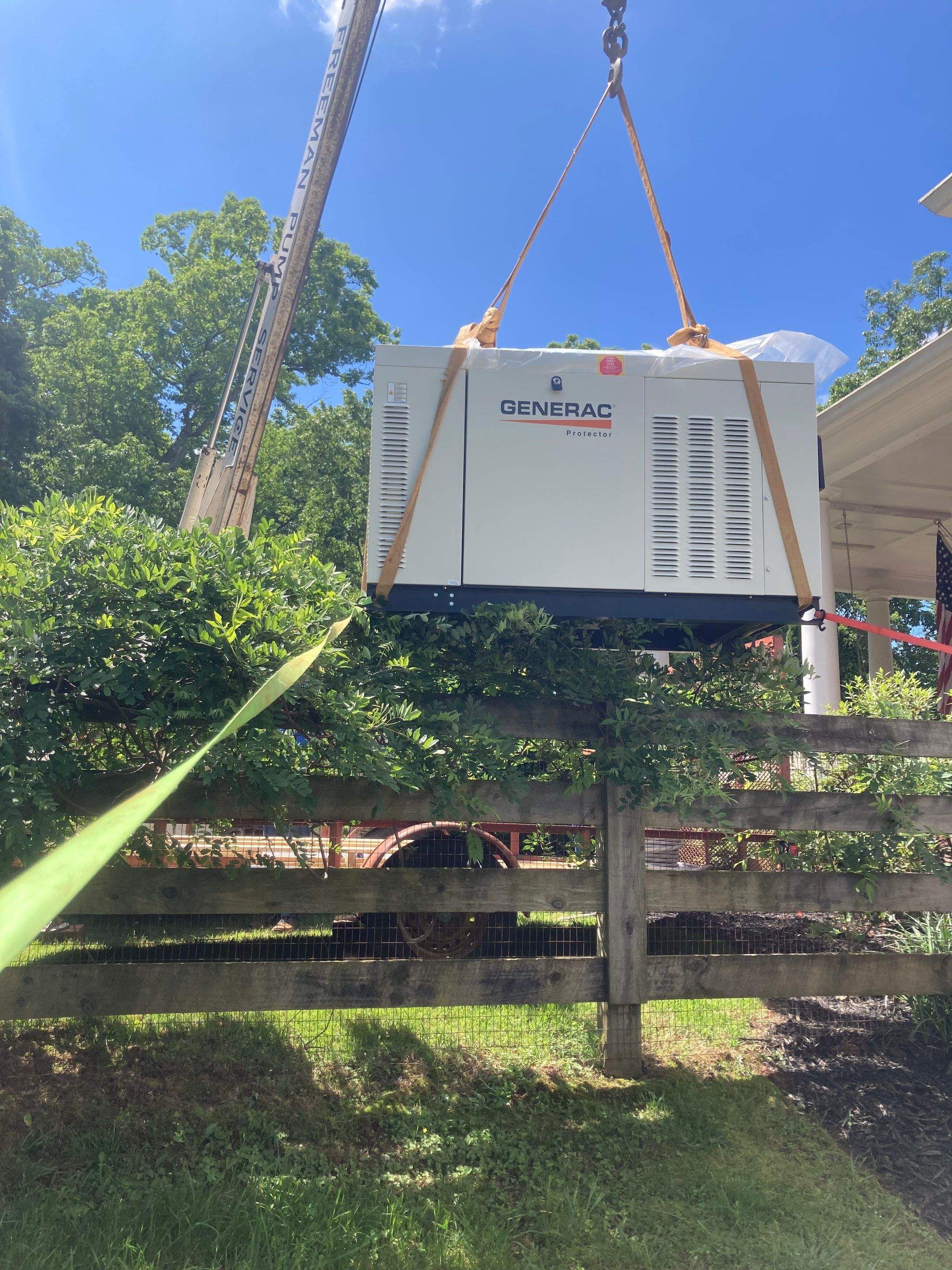 Another Generac system safely delivered and installed by Freeman Generator Services